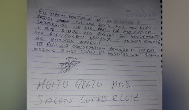 Policiais Militares salvam bebê engasgado, em Mauá 1 Policiais Militares salvam bebê engasgado