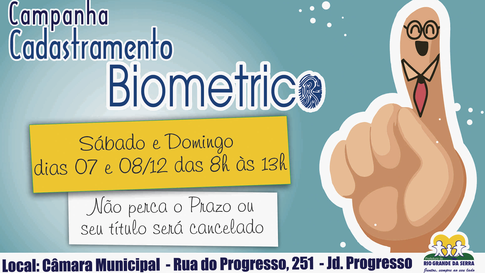 Posto eleitoral em Rio Grande da Serra abrirá neste final de semana – dias 7 e 8 para realizar cadastramento biométrico