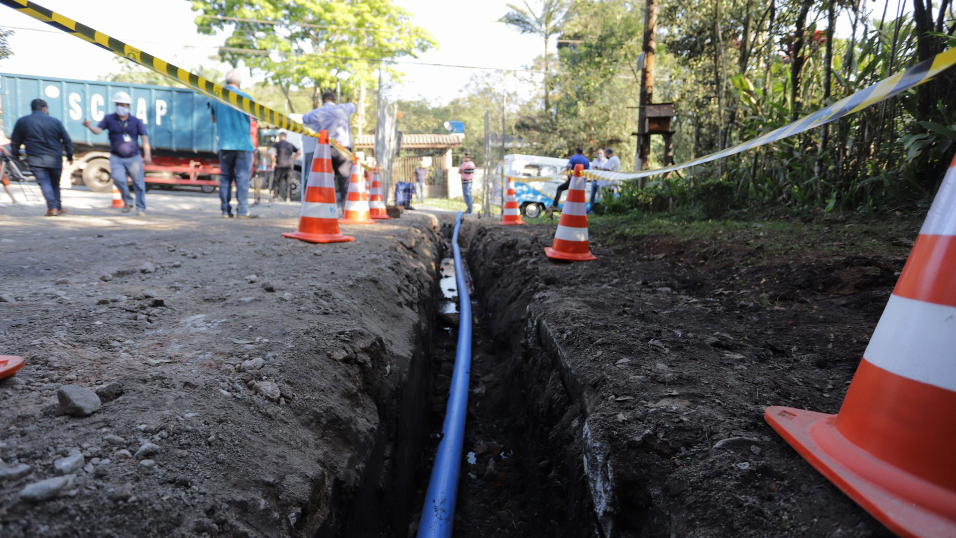 Sabesp inicia obra para levar água às torneiras de moradores do Parque Andreense 2 Sabesp inicia obra para levar água às torneiras de moradores do Parque Andreense2
