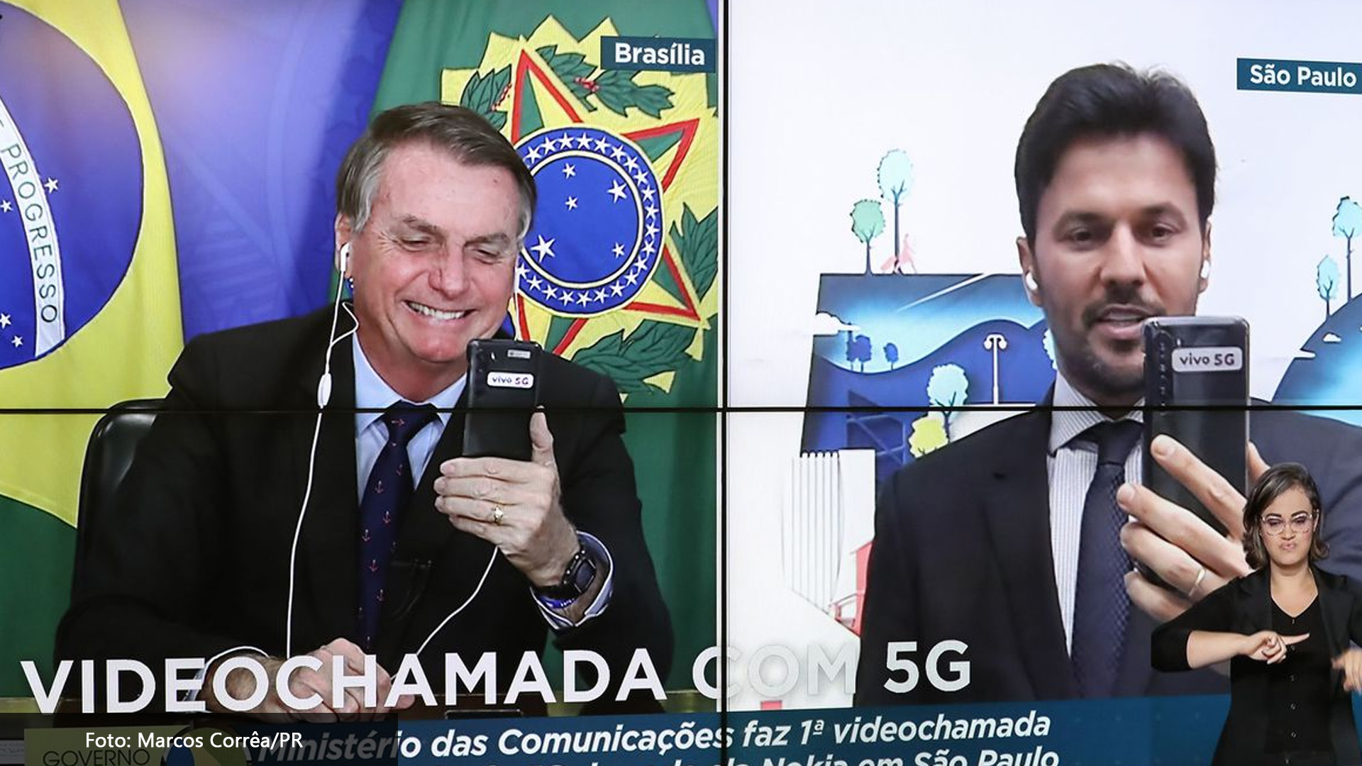 Bolsonaro recebe primeira videochamada com 5G 1 Bolsonaro recebe primeira videochamada com 5G