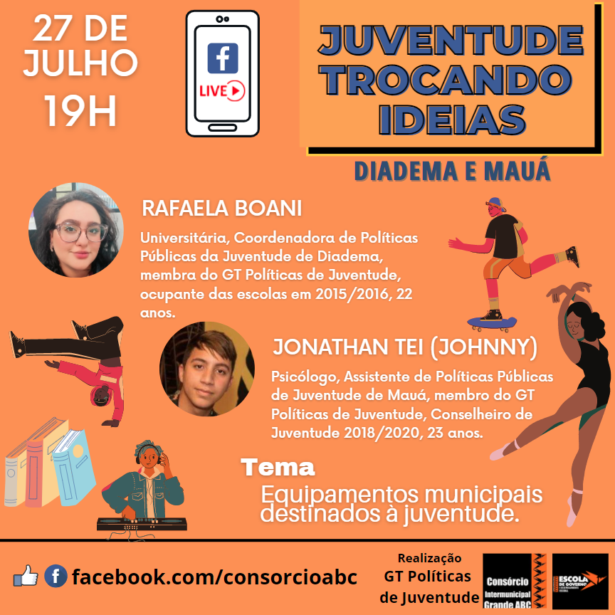 Consórcio ABC promove live sobre equipamentos municipais voltados para a juventude 1 LIVE 27 de julho GT Politicas de Juventude 1