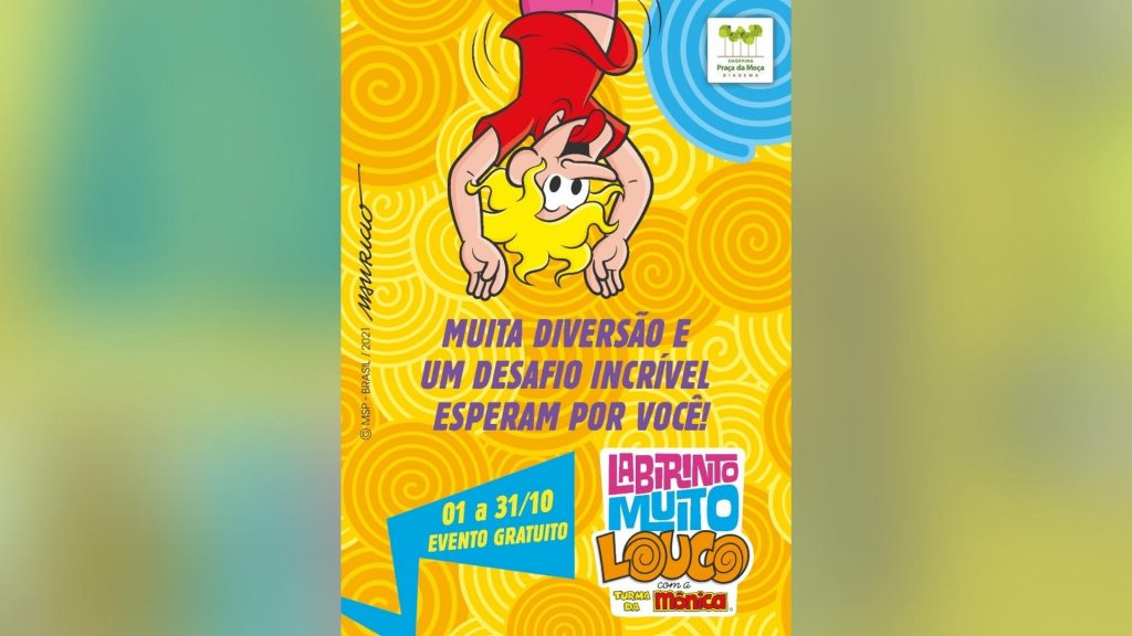 Labirinto Muito Louco com a Turma da Mônica é a atração de mês das crianças do Shopping Praça da Moça 1 Labirinto Muito Louco com a Turma da Mônica é a atração de mês das crianças do Shopping Praça da Moça
