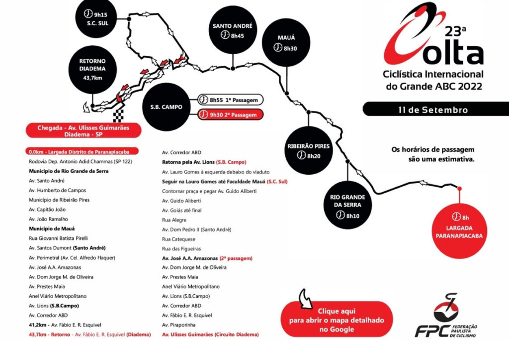 Volta Ciclística Internacional do Grande ABC 2022 tem sua 23ª edição neste domingo 1 Volta Ciclística Internacional do Grande ABC 2022 tem sua 23ª edição neste domingo