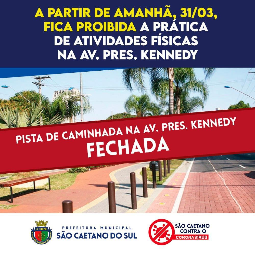 NOTA OFICIAL - Avenida Presidente Kennedy e Praça dos Imigrantes fechadas para atividades físicas e recreativas 1 img 20210330 wa00073550534188194809134