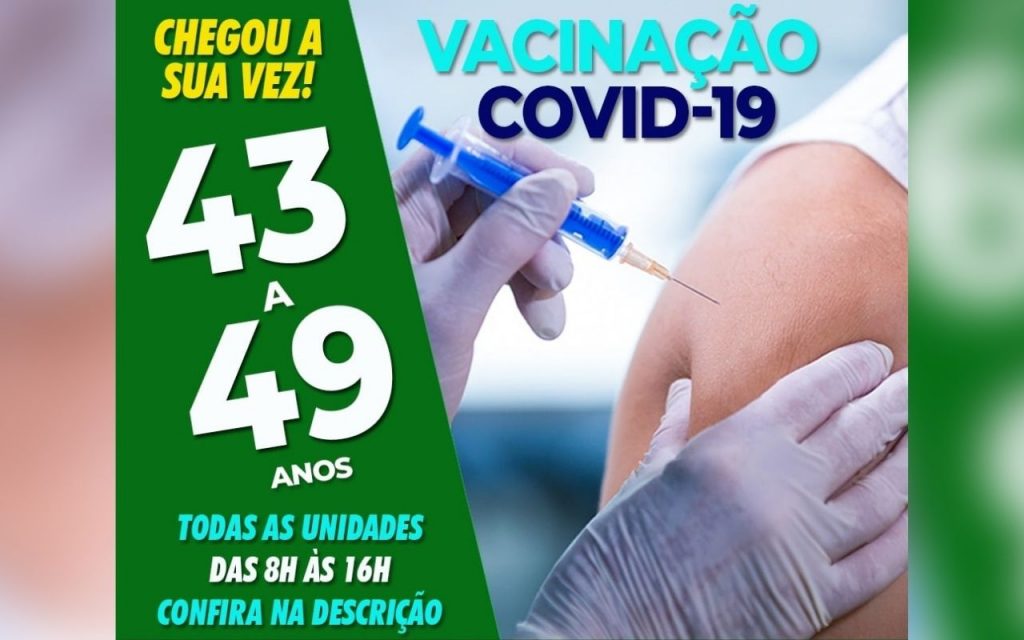 Rio Grande da Serra terá Drive-Thru no próximo sábado 26/06; Pessoas entre 43 e 49 já podem se vacinar nas UBSs