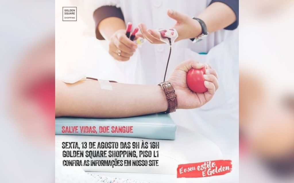 Campanha de doação de sangue é realizada no Golden Square Shopping para o Banco de Sangue Paulista
