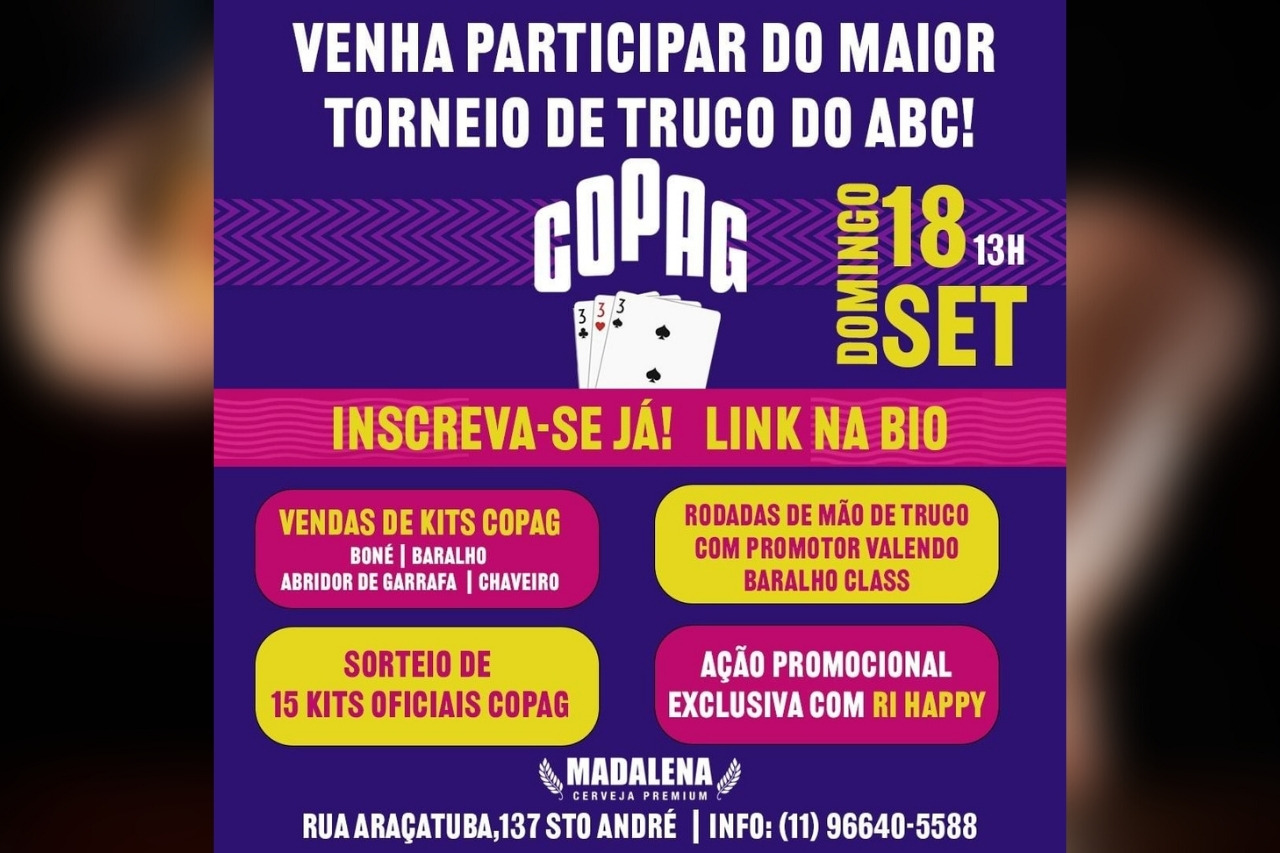 Copag on X: Quer participar da 1a. Copa Truco Copag? O evento vai