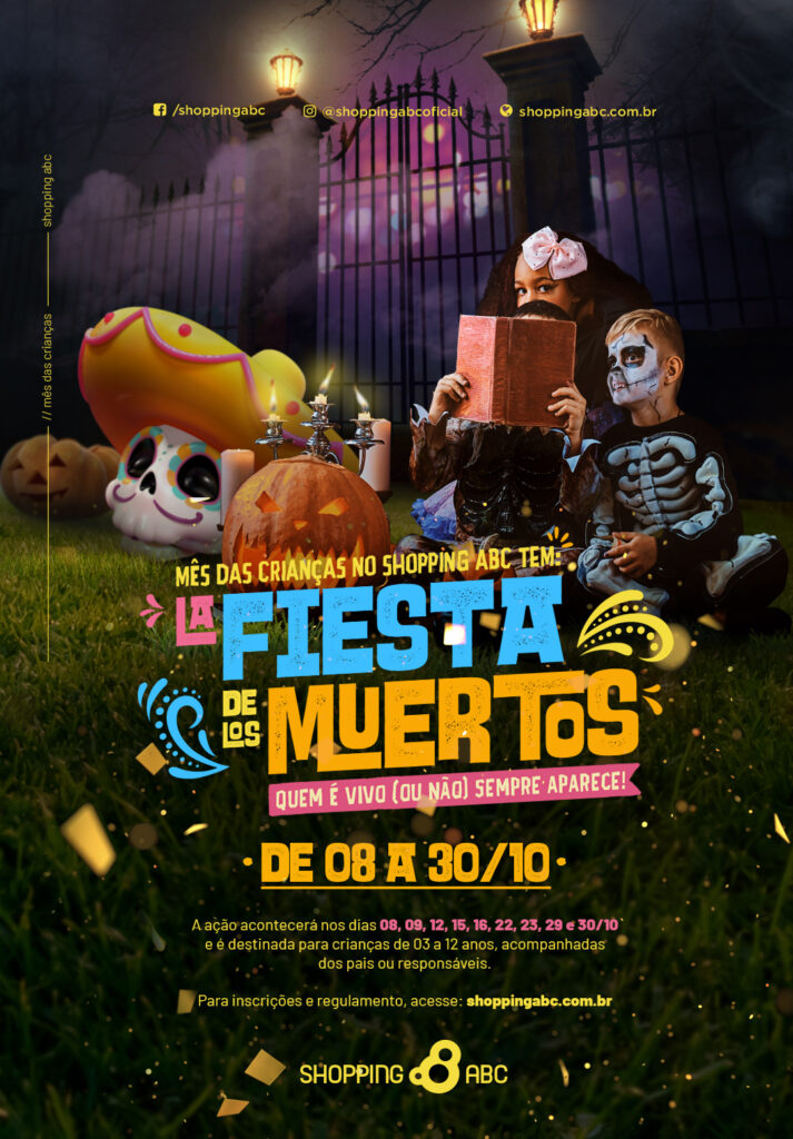 La Fiesta de Los Muertos! Caça aos Doces agita Dia das Crianças no Shopping ABC 1 La Fiesta de Los Muertos! Caça aos Doces agita Dia das Crianças no Shopping ABC