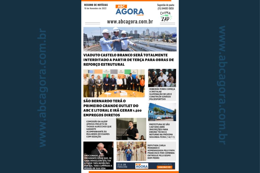 Resumo de notícias -  ABCAgora  - 10/11/2022