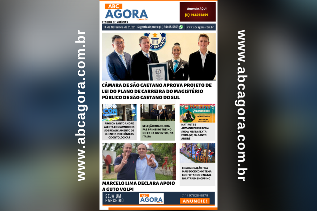 Resumo de notícias -  ABCAgora - 14/11/2022