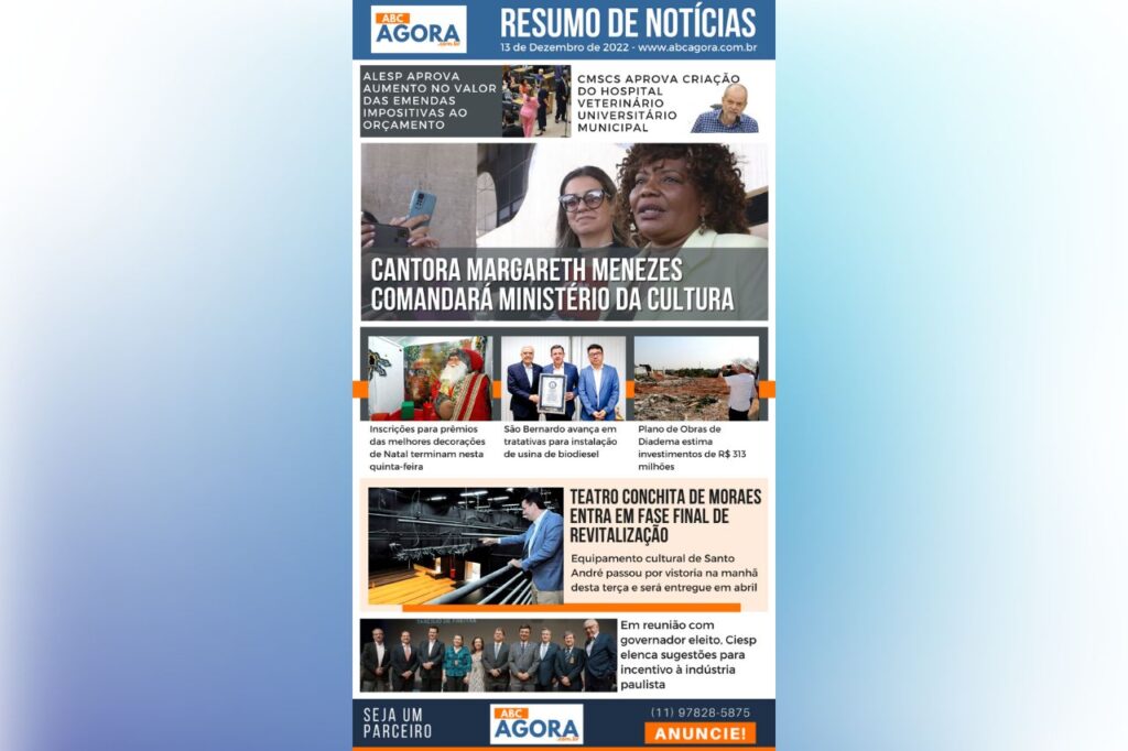 Resumo de notícias - ABCAgora - 13/12/2022
