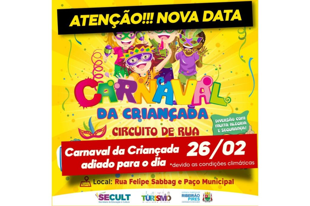 Adiado Carnaval da Criançada de Ribeirão Pires 1 Adiado Carnaval da Criançada de Ribeirão Pires