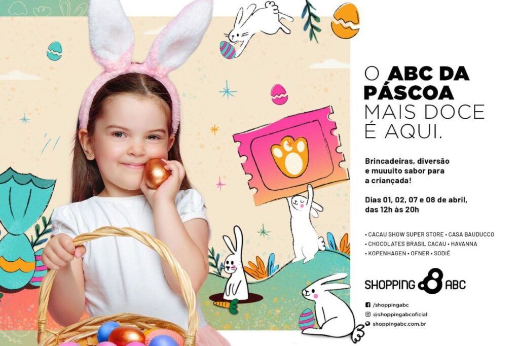 Atividades infantis gratuitas recheiam a Páscoa do Shopping ABC