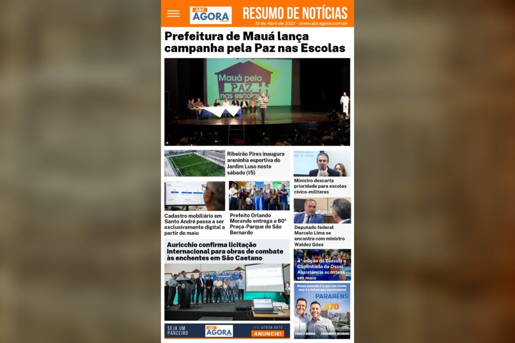 Resumo de notícias - ABCAgora - 13/04/2023 1 Resumo de notícias - ABCAgora - 13/04/2023