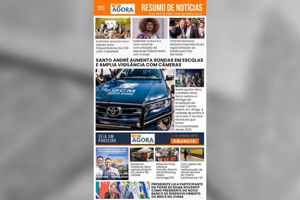 Resumo de notícias - ABCAgora - 14/04/2023 1 Resumo de notícias - ABCAgora - 14/04/2023