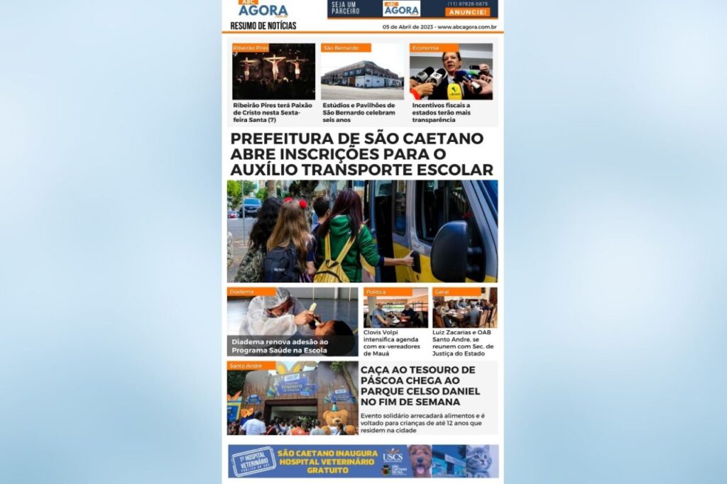 Resumo de notícias - ABC Agora - 05/04/2023 1 Resumo de notícias - ABC Agora - 05/04/2023
