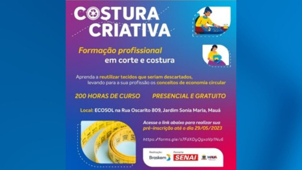 Braskem desenvolve projeto Costura Criativa no ABC e São Paulo