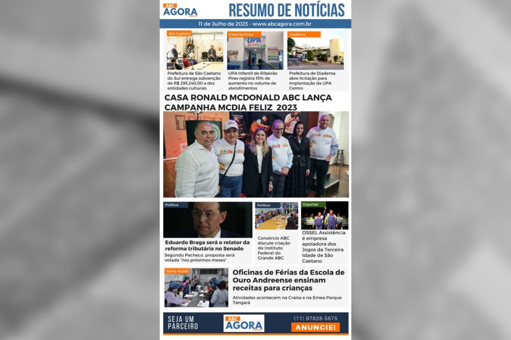 Resumo de notícias - ABC Agora - 11/07/2023 1 Resumo de notícias - ABC Agora - 11/07/2023