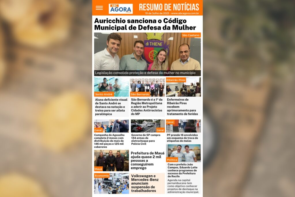 Resumo de notícias - ABC Agora - 19/07/2023 11 Resumo de notícias - ABC Agora - 19/07/2023