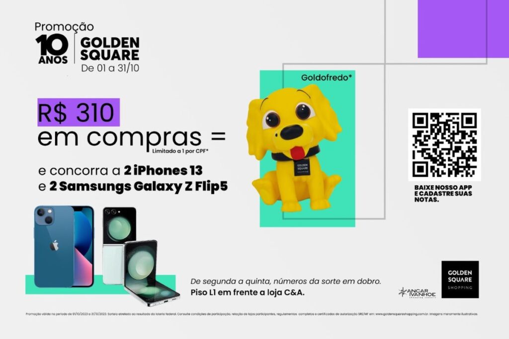 Aniversário do Golden Square terá sorteio de 4 smartphones última geração 1 Aniversário do Golden Square terá sorteio de 4 smartphones última geração