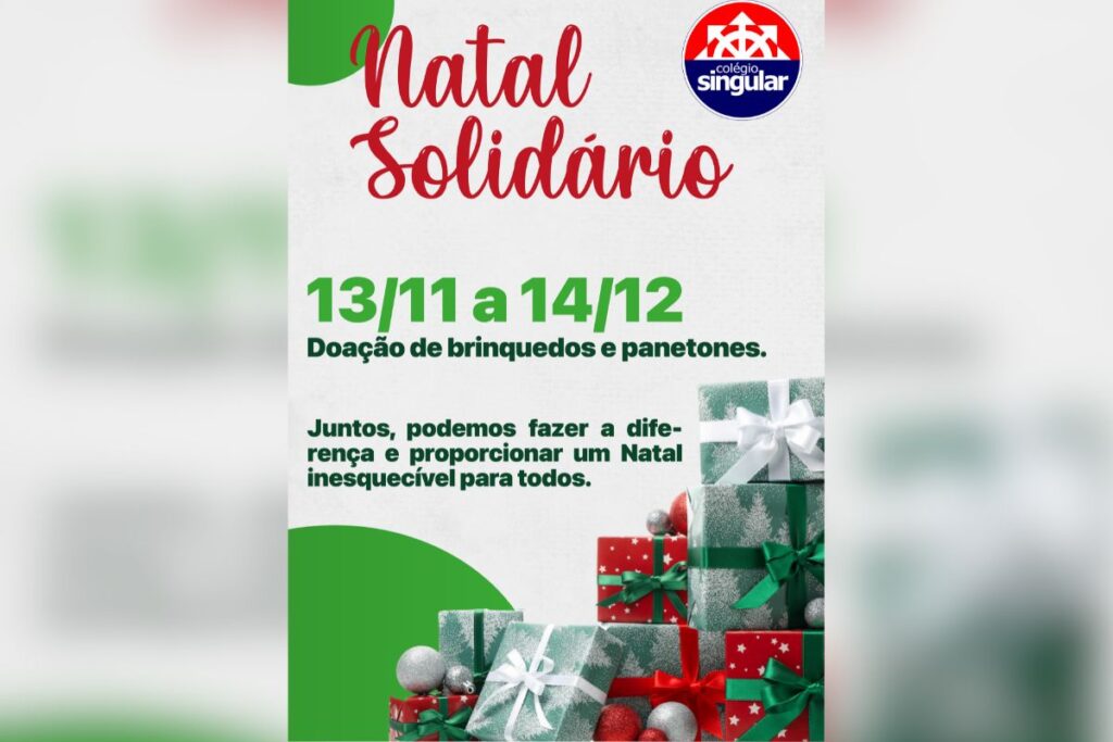 Campanha de Natal do Singular arrecada brinquedos e panetones 1 Campanha de Natal do Singular arrecada brinquedos e panetones