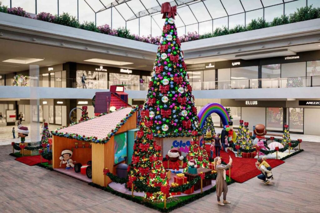 Com a chegada do Papai Noel, Mauá Plaza aposta em decoração de Natal inédita inspirada no canal Gloob