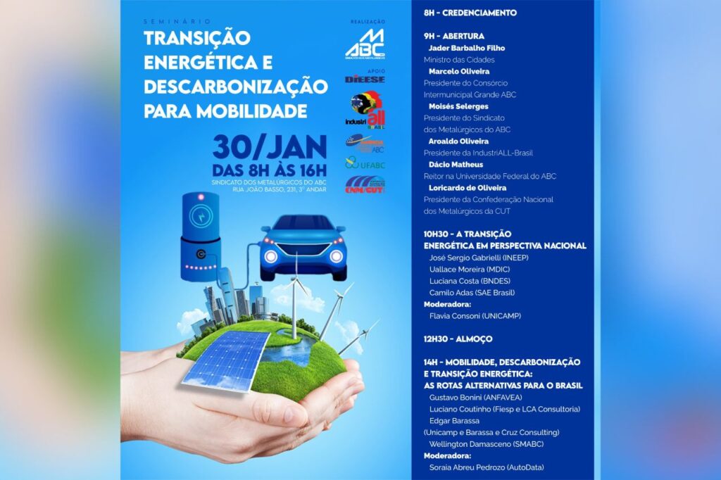 Metalúrgicos do ABC promovem seminário "Transição Energética e Descarbonização para Mobilidade" 1 Metalúrgicos do ABC promovem seminário Transição Energética e Descarbonização para Mobilidade