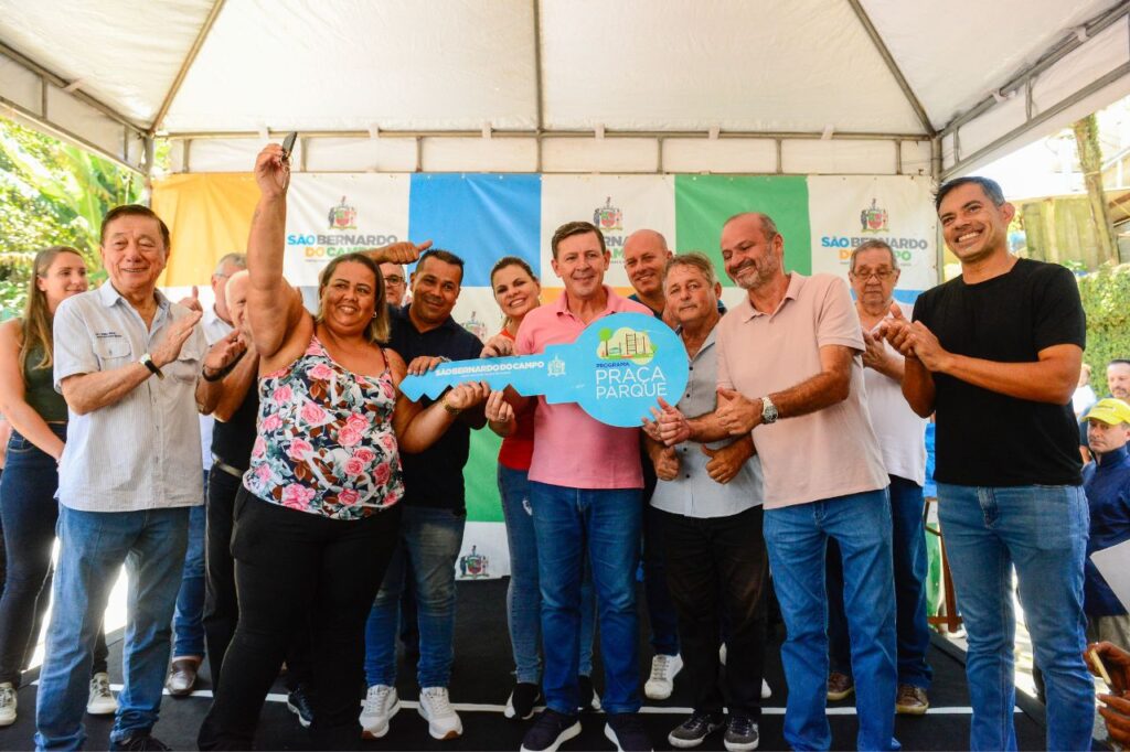 No Riacho Grande, prefeito Orlando Morando entrega a 63ª Praça-Parque de São Bernardo