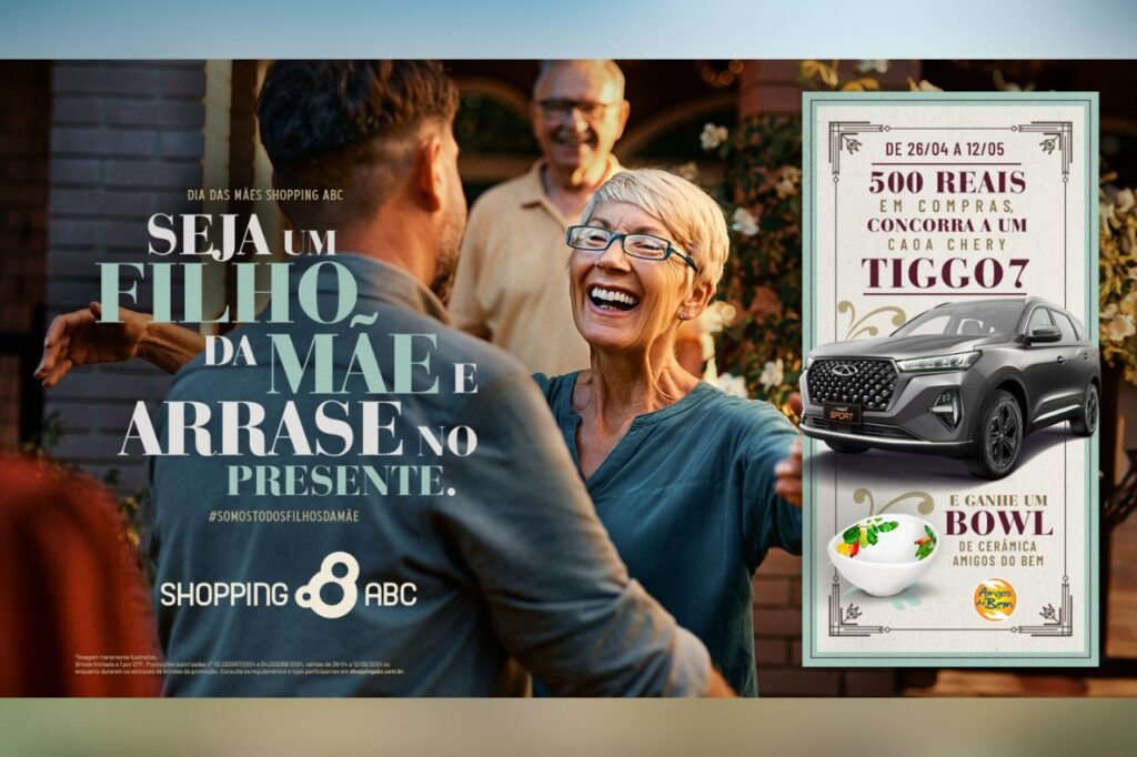 'Seja um filho da mãe e arrase no presente' é a campanha do Shopping ABC para o Dia das Mães