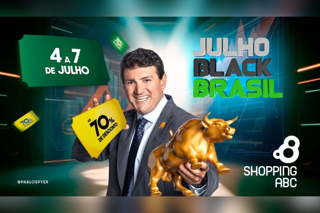 Grupo AD e Shopping ABC inovam na 7ª edição da liquidação Julho Black Brasil, com a participação inédita de Pablo Spyer 1 Grupo AD e Shopping ABC inovam na 7ª edição da liquidação Julho Black Brasil, com a participação inédita de Pablo Spyer